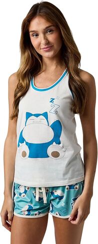 Pokemon Snorlax Napping Women's 2-Pack Racer Tank & Dolphin Shorts Sleep Set in Saudi Arabia