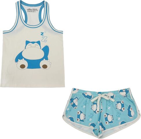 Pokemon Snorlax Napping Women's 2-Pack Racer Tank & Dolphin Shorts Sleep Set in Saudi Arabia