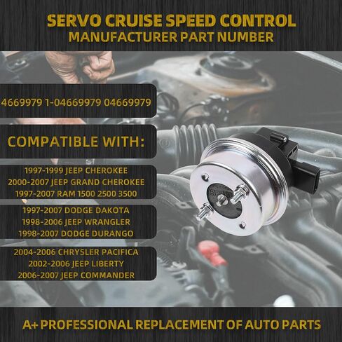 DASBECAN SERVO CRUCH CROCH CONTROL متوافقة مع Jeep Cherokee Wrangler Liberty Commander 1997-2007 RAM 1500 2500 3500 Dodge Dakota Durango OE# 4669979 1-04669979 04669979 in Kuwait