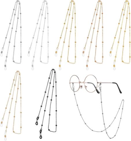 7Pcs Around Neck Eyeglass Chain Non-Slip Eyewear Chain Stylish Beaded Glasses Lanyard Adjustable Glasses Neck Strap Vintage Reading Eyeglass Chains with Loop for Women Men Sunglasses Sports in Saudi Arabia