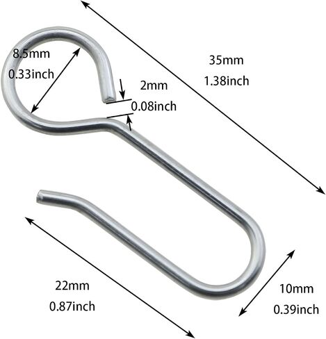 60-Piece Metal Curtain Track Hooks S-Shaped Small Metal Drapery Hooks for Ceiling Drapery Track in Saudi Arabia