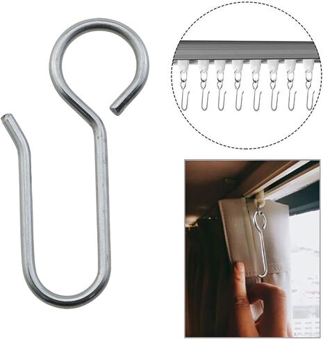60-Piece Metal Curtain Track Hooks S-Shaped Small Metal Drapery Hooks for Ceiling Drapery Track in Saudi Arabia