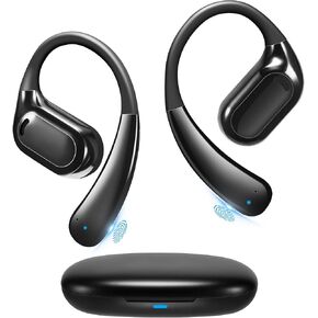 Open-Ear Earbuds VG336 Pocket Size Conduction Headphones Snug Fit & Powerful Bass Wireless Earbuds, Bluetooth 5.3 Touch Control Open-Ear Headphones-White in Saudi Arabia