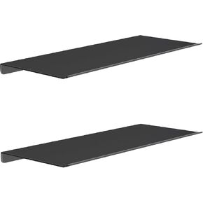 MKO 8" Small Floating Shelves for Wall, Metal Wall Mounted Shelf for Bathroom, Bedroom, Living Room, Kitchen, Little Mini Tiny Display Hanging Shelves for Books/Storage/Room Decor 2 Packs, Black in Saudi Arabia