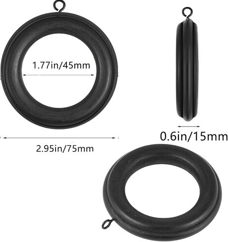 20 Pack Handmade Wooden Curtain Rod Rings 3 Inch Outer Diameter White Farmhouse Beech Wood Vintage Look,1.8 Inch Interior Diameter for 1-1.5 Inch Curtain Rod Pole in Saudi Arabia