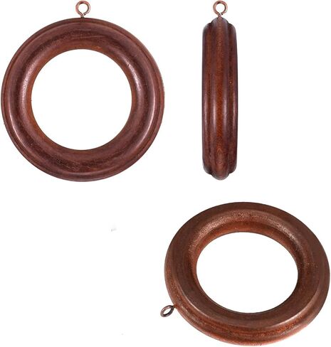 20 Pack Handmade Wooden Curtain Rod Rings 3 Inch Outer Diameter White Farmhouse Beech Wood Vintage Look,1.8 Inch Interior Diameter for 1-1.5 Inch Curtain Rod Pole in Saudi Arabia
