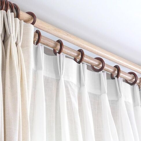 20 Pack Handmade Wooden Curtain Rod Rings 3 Inch Outer Diameter White Farmhouse Beech Wood Vintage Look,1.8 Inch Interior Diameter for 1-1.5 Inch Curtain Rod Pole in Saudi Arabia