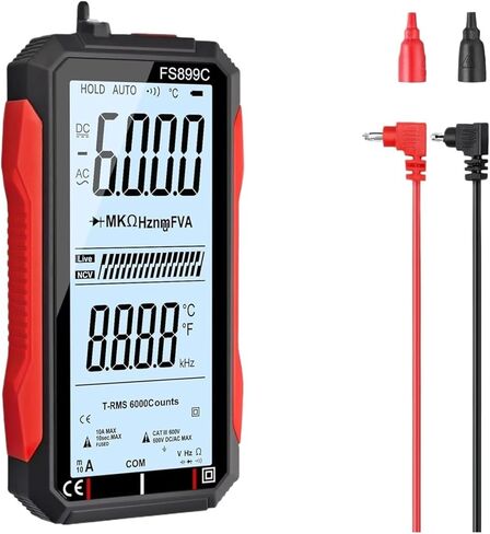 FS899L 6000 COUNT Professional Multimeter AC/DC اختبار الجهد الحالي AMPERE METER SM-ART TOUCH SCREENT MultiMeter NCV DIODE (FS899L) in Kuwait