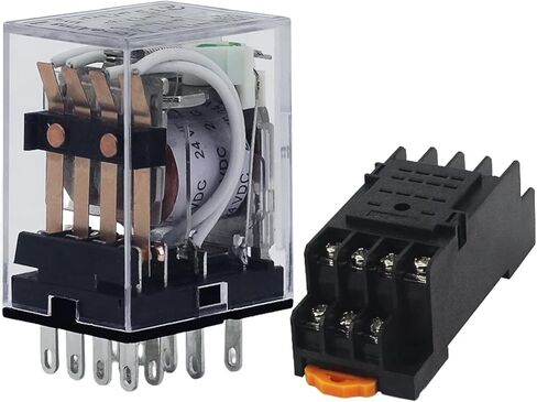 ترحيل my4p HH54p My4nj Coil General DPDT micro mini electromagnetic sway مع قاعدة المقبس LED 380V AC in Kuwait