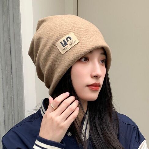Winter Knitted Baggy Beanie Hat for Women Slouchy Skullies Autumn Winter Warm Ear Warmer Pullover Cap in Saudi Arabia