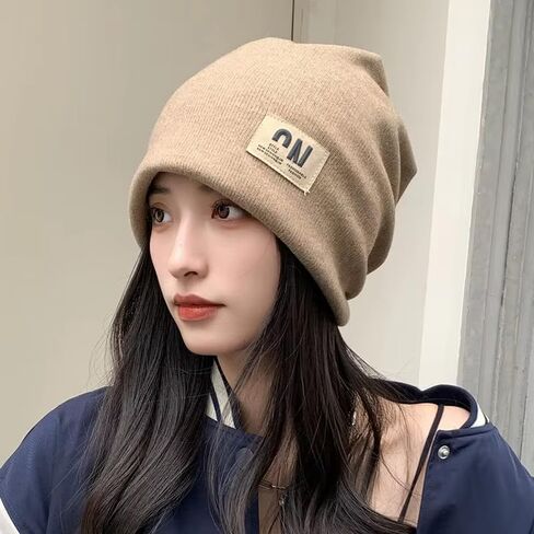 Winter Knitted Baggy Beanie Hat for Women Slouchy Skullies Autumn Winter Warm Ear Warmer Pullover Cap in Saudi Arabia
