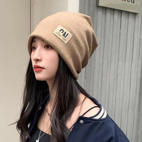Winter Knitted Baggy Beanie Hat for Women Slouchy Skullies Autumn Winter Warm Ear Warmer Pullover Cap in Saudi Arabia