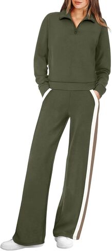 WIHOLL Women 2 Piece Outfits Airport Travel Vacation Sweatsuits Wide Leg Pants Lounge Set 2025 Fashion Clothes in Saudi Arabia