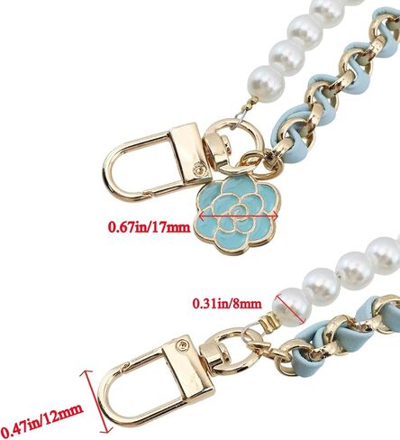 Meprotal Faux Pearl Beads Chain Handbag Pearl Handle Chain Strap 20mm with Lobster Clasp for DIY Handbags Purse Making Accessories, 9-Inch Length in Kuwait