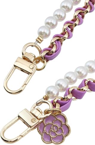 Meprotal Faux Pearl Beads Chain Handbag Pearl Handle Chain Strap 20mm with Lobster Clasp for DIY Handbags Purse Making Accessories, 9-Inch Length in Kuwait