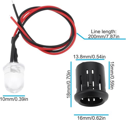 إنشاء فكرة 5pcs 12 فولت LED سرقة سيارة رادع 10 ملم للسيارات الدراجات النارية حظائر القوارب ، الأزرق in Saudi Arabia