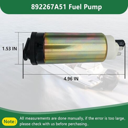 Fuel Pump for Mercury Marine Mercruiser 4-Stroke Outboard 20-60HP (2002-2012), For Honda EFI Outboards, Replaces 892267A51, 898101T67, 892267530, 16735-ZW5-003,7206782,6990188,Marine Grade in Saudi Arabia