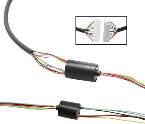 1PCS 6/12 Wires Flange Conductive Micro Slip Ring 360° Rotation with Terminal Connector 2A 220VDC/240VAC 250RPM Double Contact(U type 12.4mm 12CH) in Saudi Arabia