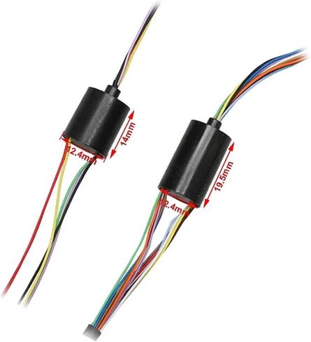 1PCS 6/12 Wires Flange Conductive Micro Slip Ring 360° Rotation with Terminal Connector 2A 220VDC/240VAC 250RPM Double Contact(U type 12.4mm 12CH) in Saudi Arabia