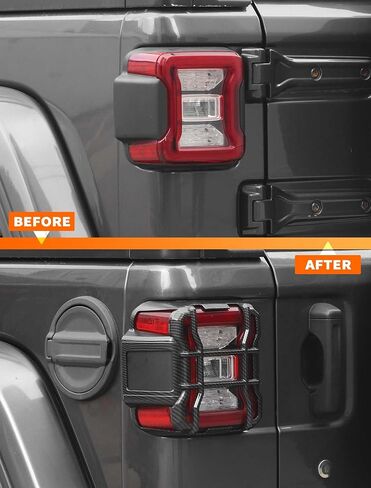 غطاء خلفي من الألياف الكربونية Savadicar لجيب Wrangler JL Jlu 4xe & Gladiator JT 2018 - لهجة الضوء الخلفي ، ملحق ترقية التصميم الخارجي in Saudi Arabia