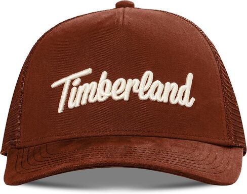 Timberland Kids Trucker Hat for Boys Ages 7-14, One Size, Durable Cotton Twill, Adjustable Snapback, Breathable Mesh Back in Saudi Arabia