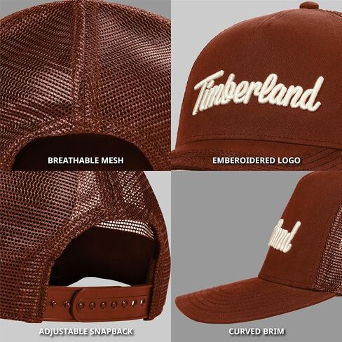Timberland Kids Trucker Hat for Boys Ages 7-14, One Size, Durable Cotton Twill, Adjustable Snapback, Breathable Mesh Back in Saudi Arabia