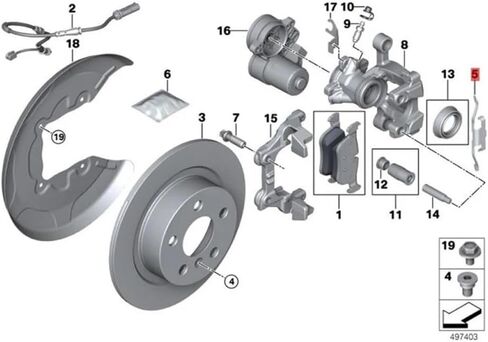 34206864449 2Pcs Stop Spring Compatible With 2 Series X1 X2 F45 F46 F48 Car Accessories Rear Disc Brake Pad Retaining Clip in Saudi Arabia