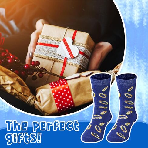 6 Pairs Boys Crew Socks Bulk for Kids Blue and Gold Ring Pattern Ages 5-10 Cotton Mid-calf Socks Cartoon Gripper Novelty Blue Sock for Children Movie Party Birthday Gift in Kuwait