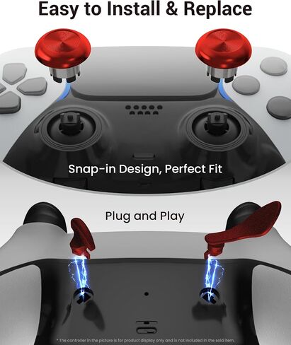 أعواد إبهام معدنية لوحدة تحكم PS5 Edge، 4 أزرار تشغيل مجاذيف خلفية بديلة لوحدة تحكم Dualsense PS5، قطع غيار 14 في 1 لوحدة تحكم PS5 Edge عصا التحكم التناظرية (أسود) in Saudi Arabia