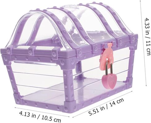 Children's Lockable Treasure Chest Toy Organizer Small Pirate Chest for Gems and Trinkets Secure Latch Sturdy Plastic Storage Box for Boys and Girls in Kuwait