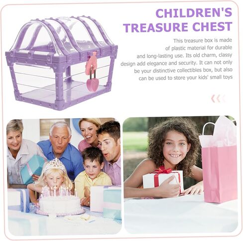 Children's Lockable Treasure Chest Toy Organizer Small Pirate Chest for Gems and Trinkets Secure Latch Sturdy Plastic Storage Box for Boys and Girls in Kuwait