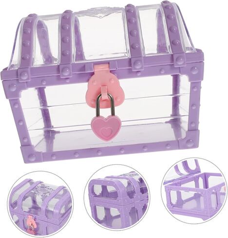 Children's Lockable Treasure Chest Toy Organizer Small Pirate Chest for Gems and Trinkets Secure Latch Sturdy Plastic Storage Box for Boys and Girls in Kuwait