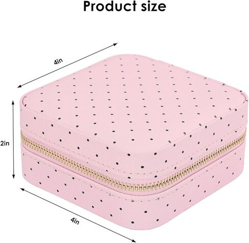 HDE Girl's Travel Jewelry Case Faux Leather Mini Organizer Box with Mirror Gift - Friendship Bracelet in Kuwait