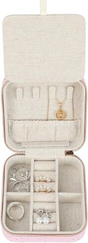 HDE Girl's Travel Jewelry Case Faux Leather Mini Organizer Box with Mirror Gift - Friendship Bracelet in Kuwait