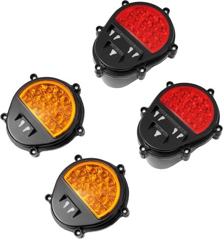 HECASA Side Marker & Turn Signal & Brake Lamps 8Pcs Compatible with HMMWV, 2 1/2 Ton and 5 Ton Military Trucks 12V Plastic Parking Turn Signal Rear Barking Lamp Amber+Red Lens in Saudi Arabia