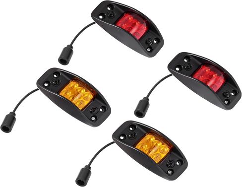 HECASA Side Marker & Turn Signal & Brake Lamps 8Pcs Compatible with HMMWV, 2 1/2 Ton and 5 Ton Military Trucks 12V Plastic Parking Turn Signal Rear Barking Lamp Amber+Red Lens in Saudi Arabia