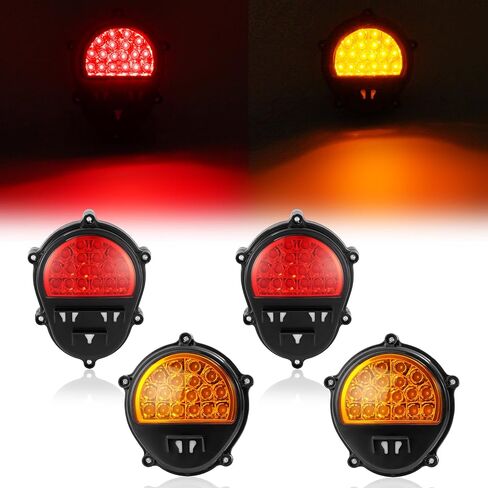 HECASA Side Marker & Turn Signal & Brake Lamps 8Pcs Compatible with HMMWV, 2 1/2 Ton and 5 Ton Military Trucks 12V Plastic Parking Turn Signal Rear Barking Lamp Amber+Red Lens in Saudi Arabia