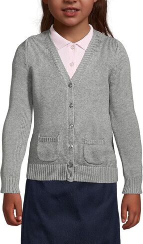 Lands' End School Uniform Girls Cotton Modal Button Front Cardigan Sweater in Saudi Arabia