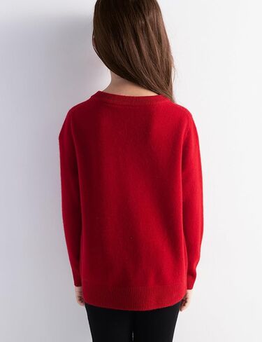 الفتيات 100 ٪ Merino Wool Cardigan Fall Winter الخط الأول جاهز لارتداء Crewneck الأكمام الطويلة سترة سلسة in Saudi Arabia
