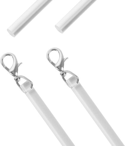 Curtain Pull Wand,24.4 Inches Acrylic Clear Curtain Rod with Hook Ideal for High Hanging Curtain Opening-Closing(Clear, 2pcs) in Kuwait