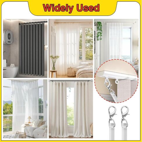 Curtain Pull Wand,24.4 Inches Acrylic Clear Curtain Rod with Hook Ideal for High Hanging Curtain Opening-Closing(Clear, 2pcs) in Kuwait