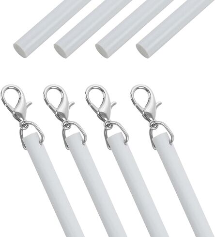 Curtain Pull Wand,24.4 Inches Acrylic Clear Curtain Rod with Hook Ideal for High Hanging Curtain Opening-Closing(Clear, 2pcs) in Kuwait