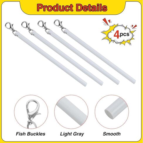 Curtain Pull Wand,24.4 Inches Acrylic Clear Curtain Rod with Hook Ideal for High Hanging Curtain Opening-Closing(Clear, 2pcs) in Kuwait