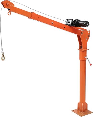 Hydraulic Pickup Truck Crane, 1000 lbs Capacity, 360°Swivel, Hitch Mounted Crane with 3 Adjustable Capacities of 500 Lbs, 750 Lbs and 1000 Lbs for Lifting Goods in Construction, Industry(Orange) in Kuwait