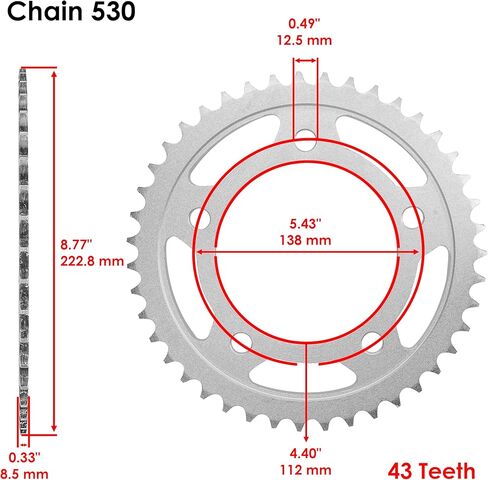 Caltric Red O-Ring Drive Chain and Sprockets Kit Compatible With Honda CB900F 919 Hornet 2002-2007 in Kuwait