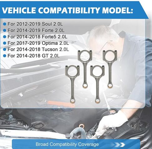 23510-2E001 4Pcs Engine Connecting Rods Fit for 2012-2019 Soul 2014-2019 Forte 2.0L Replace OE 23510-2E410 23510-2E400 23500-2E400 in Saudi Arabia