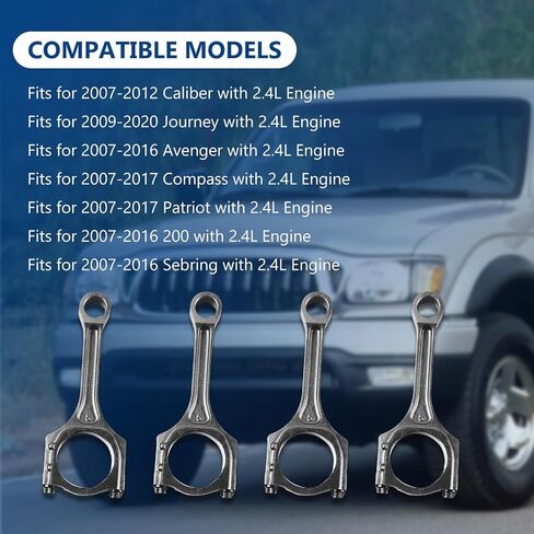 05191341A Engine Connecting Rods ED3 4pcs Fit for 2007-2012 Caliber with 2.4L Engine, Fit for 2007-2016 Avenger with 2.4L Engine, Replace OE 05191341A 5191340AA in Saudi Arabia