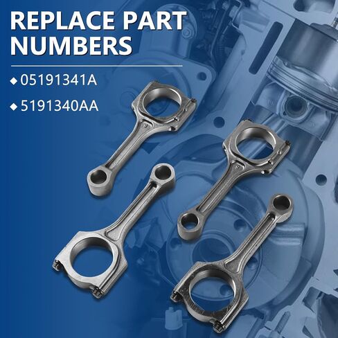 05191341A Engine Connecting Rods ED3 4pcs Fit for 2007-2012 Caliber with 2.4L Engine, Fit for 2007-2016 Avenger with 2.4L Engine, Replace OE 05191341A 5191340AA in Saudi Arabia