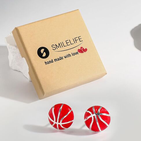 Sterling Silver Sports Earrings, Hypoallergenic Soccer, Volleyball, Football, Basketball, Baseball Stud Earrings for Women Mom Player Fans in Saudi Arabia