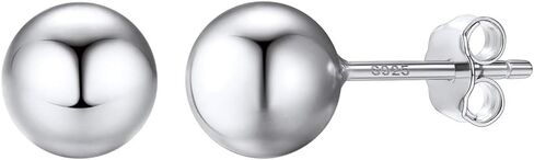 PROSILVER 925 Sterling Silver Ball Stud Earrings, Hypoallergenic for Sensitive Ears, Womens Flat Back Studs, 3mm/4mm/5mm/7mm, Come with Box in Saudi Arabia
